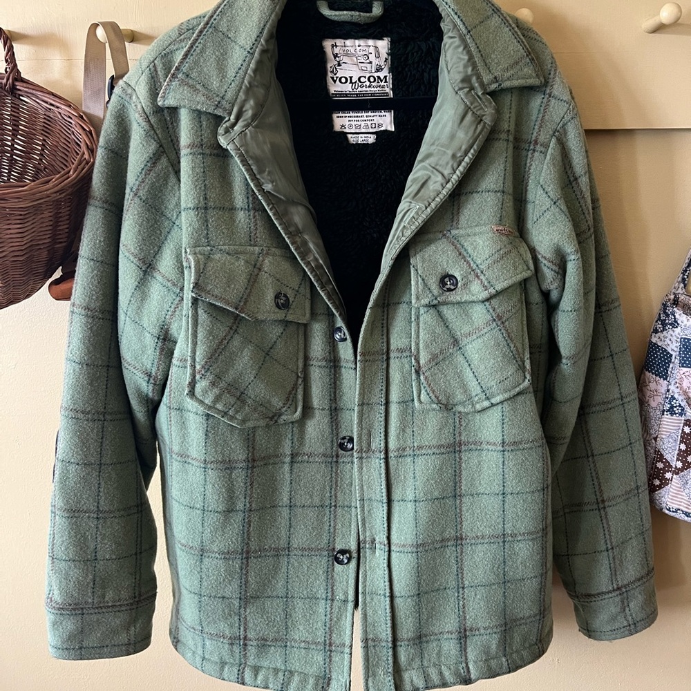 Volcom Olive Checkered Jacket